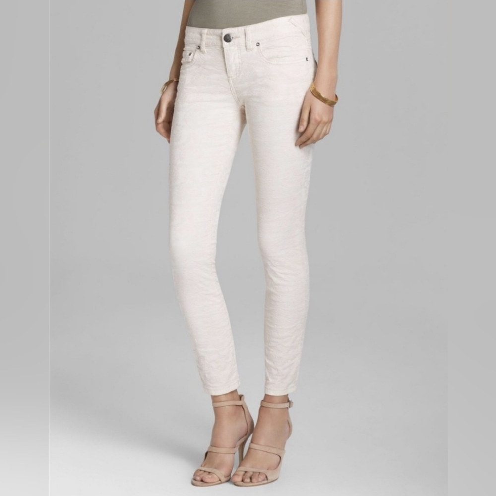 Free People Cream Skinny Jeans